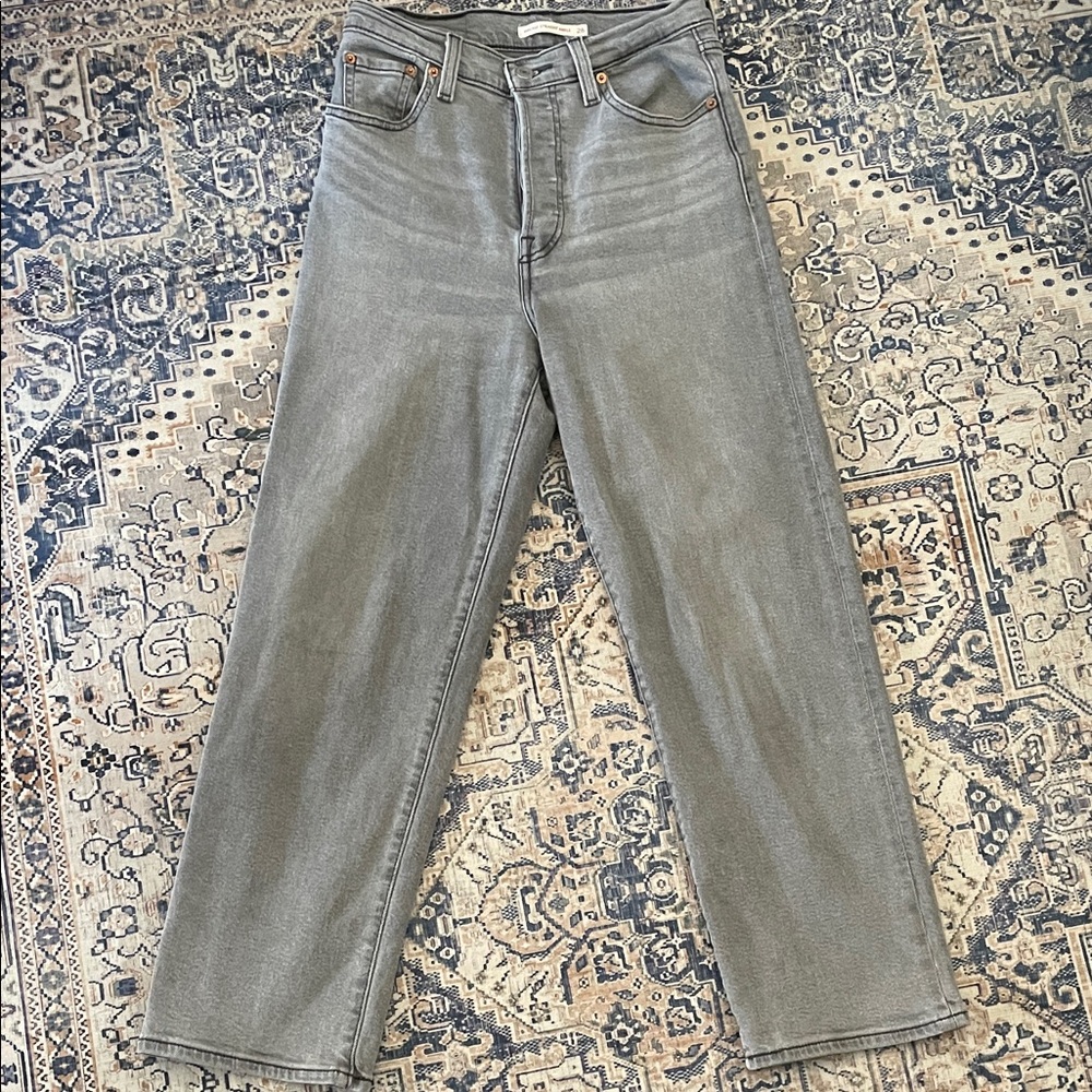 LEVIS Ribcage Straight Ankle stretchy denim jeans